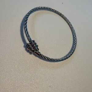Silver Rope Bracelet with Knot Detail